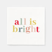 全モダンカラフル体が明るい |ハッピーホリデー スタンダードカクテルナプキン (正面)