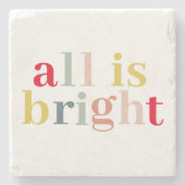 全モダンカラフル体が明るい |ハッピーホリデー ストーンコースター (正面)