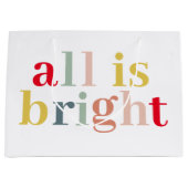 全モダンカラフル体が明るい |ハッピーホリデー ラージペーパーバッグ (正面)