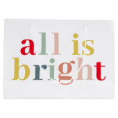 全モダンカラフル体が明るい |ハッピーホリデー ラージペーパーバッグ (裏面)