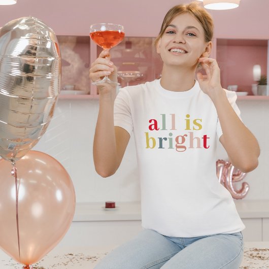 全モダンカラフル体が明るい |ハッピーホリデー Tシャツ