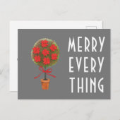 全モダンメリーてトピアリーのクリスマスポストカード ポストカード (正面/裏面)