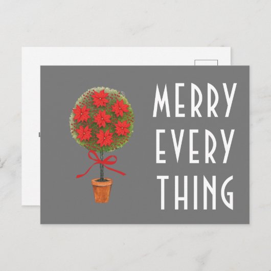 全モダンメリーてトピアリーのクリスマスポストカード ポストカード (正面/裏面)