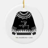 全モダンメリー体クリスマスセーター セラミックオーナメント (裏面)