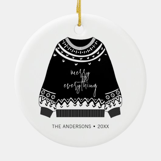 全モダンメリー体クリスマスセーター セラミックオーナメント (裏面)