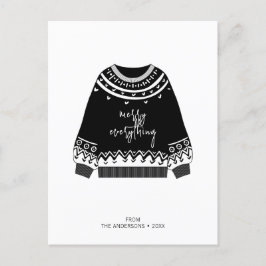 全モダンメリー体クリスマスセーター ポストカード