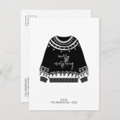 全モダンメリー体クリスマスセーター ポストカード (正面/裏面)