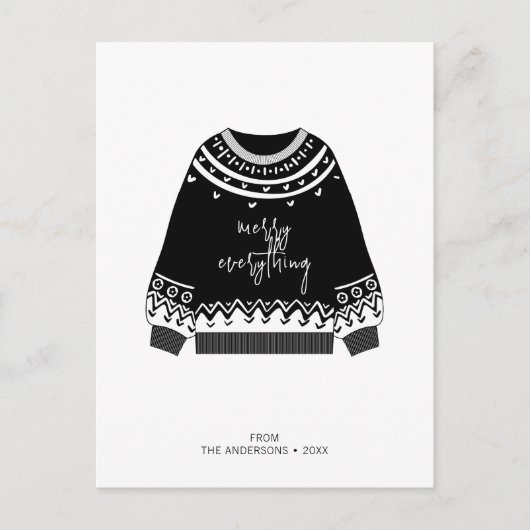 全モダンメリー体クリスマスセーター ポストカード (正面)