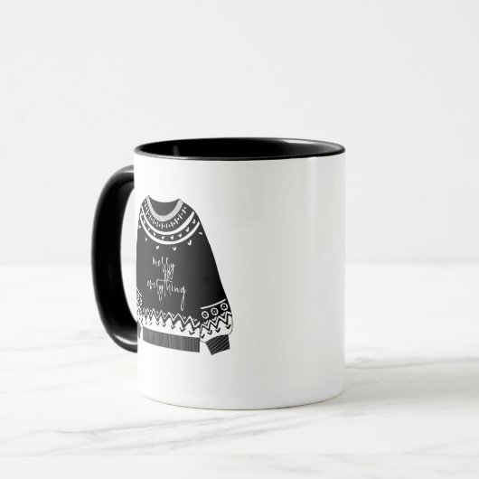 全モダンメリー体クリスマスセーター マグカップ (正面左)