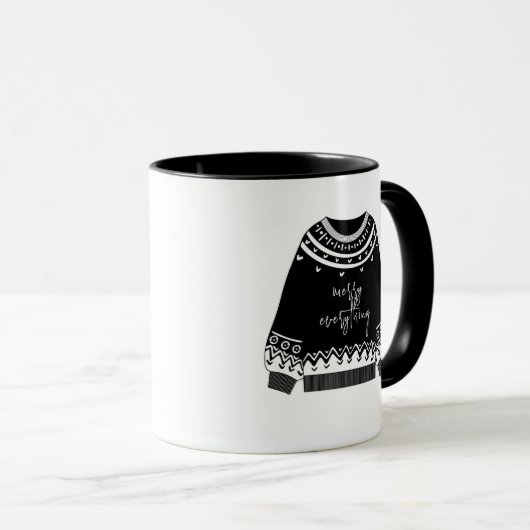 全モダンメリー体クリスマスセーター マグカップ (正面右)