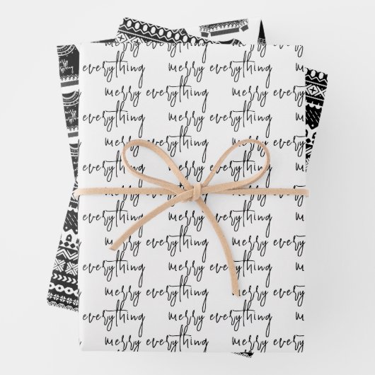 全モダンメリー体クリスマスセーター ラッピングペーパーシート (インサイチュ)