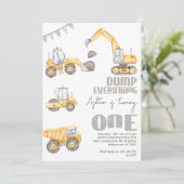 全モダン体のダンプ建築1st誕生日 招待状 (スタンド正面)