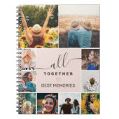 全モダン体スクリプト10枚の写真コラージグリッド ノートブック (正面)