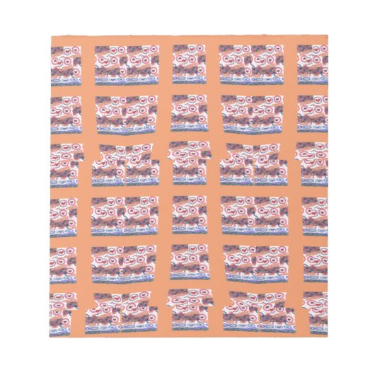 全ユニーク年エレガントのハートパターン(の模様が)あるアートワーク ノートパッド (正面)