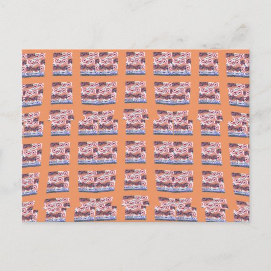 全ユニーク年エレガントのハートパターン(の模様が)あるアートワーク ポストカード (正面)