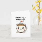 全ラテラブコーヒーパンカードを送る カード (黄色い花)