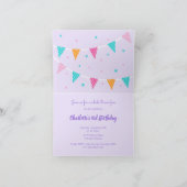 全ラマおもしろいケーキ第3バースデーパープル 招待状 (内部)