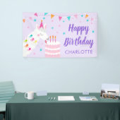 全ラマおもしろいケーキ第3バースデーパープル 横断幕 (トレードショー)