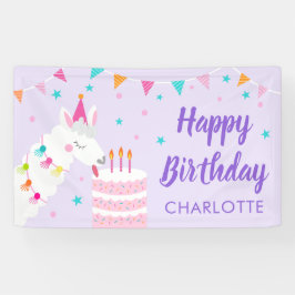 全ラマおもしろいケーキ第3バースデーパープル 横断幕