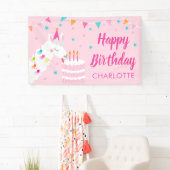 全ラマおもしろいケーキ第3バースデーピンク 横断幕 (インサイチュ)