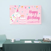 全ラマおもしろいケーキ第3バースデーピンク 横断幕 (トレードショー)