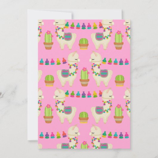 全ラマおもしろい誕生日の招待状 招待状 (裏面)