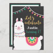 全ラマおもしろい誕生日の招待状 招待状 (正面/裏面)