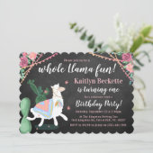 全ラマおもしろい!誕生日パーティの招待状 招待状 (スタンド正面)