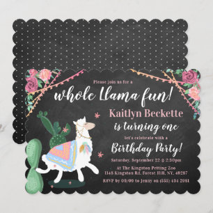 全ラマおもしろい!誕生日パーティの招待状 招待状