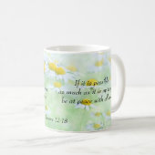 全ロマンの12:18の平和にあって下さい コーヒーマグカップ (正面右)