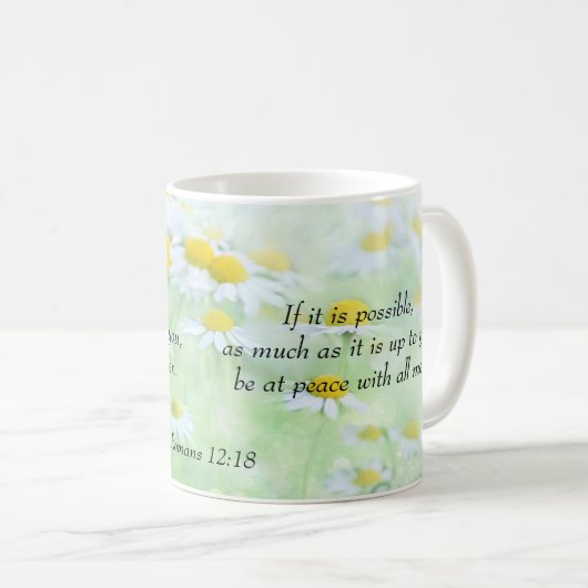 全ロマンの12:18の平和にあって下さい コーヒーマグカップ (正面右)
