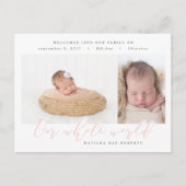 全世界の写真数々の誕生の発表 案内ポストカード (正面)