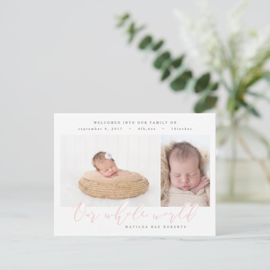 全世界の写真数々の誕生の発表 案内ポストカード (スタンド正面)