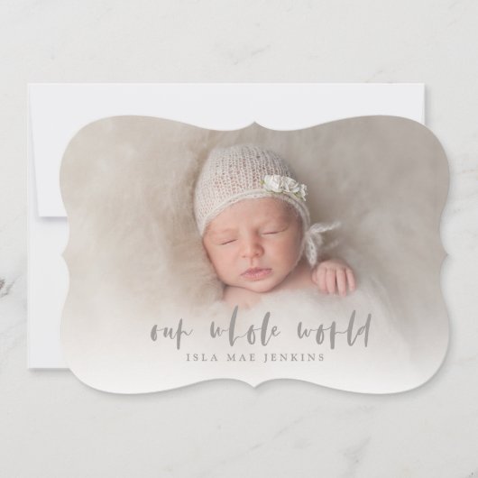 全世界の誕生発表 案内状 (正面)