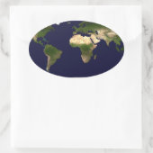 全世界 – 地球の惑星 楕円形シール (バッグ)