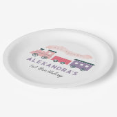 全乗客蒸気列車ピンクガール誕生日 ペーパープレート (アングル)