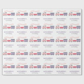 全乗客蒸気列車ピンクガール誕生日 ラッピングペーパー (フラット)