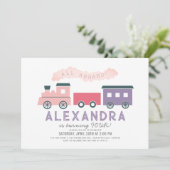 全乗客蒸気列車ピンクガール誕生日 招待状 (スタンド正面)