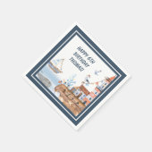 全乗船海水色子供の誕生日パーティー スタンダードカクテルナプキン (角)