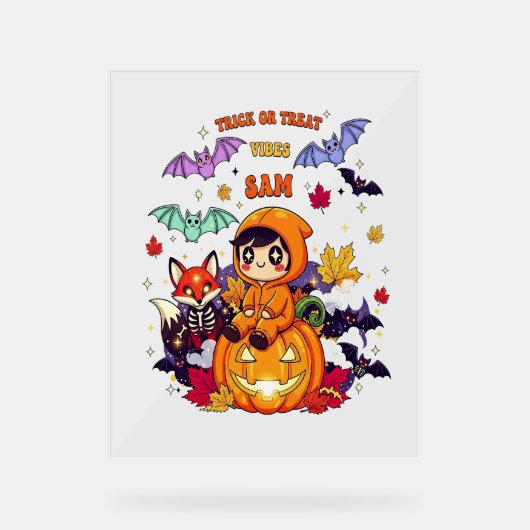 全予約ハロウィーン先生幽霊 アクリルサイン (正面)