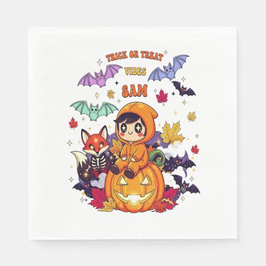 全予約ハロウィーン先生幽霊 スタンダードランチョンナプキン (正面)