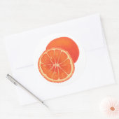 全体とスライスされたオレンジ色のフルーツフードシール ラウンドシール (封筒)