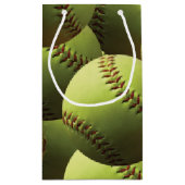 全体にわたって黄色いソフトボール スモールペーパーバッグ (裏面)