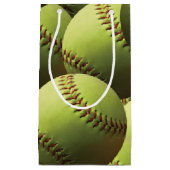 全体にわたって黄色いソフトボール スモールペーパーバッグ (正面)