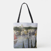 全体にわたってNantucketの波止場 トートバッグ (裏面)