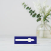 全体のポイント – 濃い青と白 スキニー名刺 (スタンド正面)