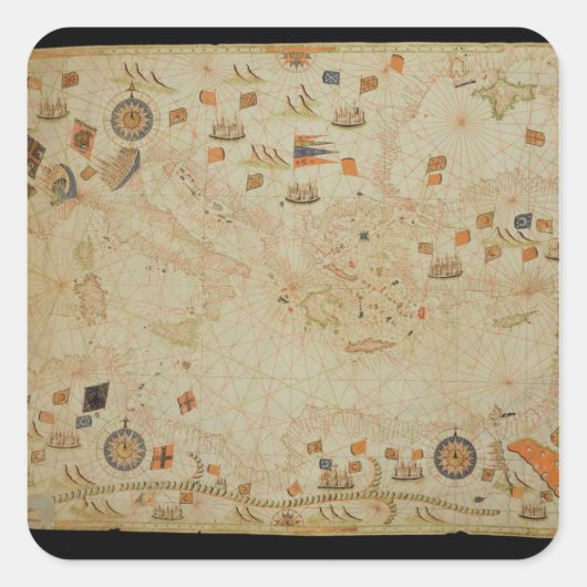 全体の地中海のな洗面器 スクエアシール (正面)