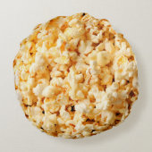 全体の背景においしいポップコーン。食品 ラウンドクッション (裏面)