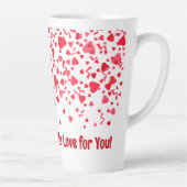 全体ラテラブレパーソナライズされたッド紙吹雪ハート カフェラテマグ (右)