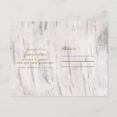 全体写真の素朴なホワイトビーチ材の「Save The Date」 案内ポストカード (裏面)